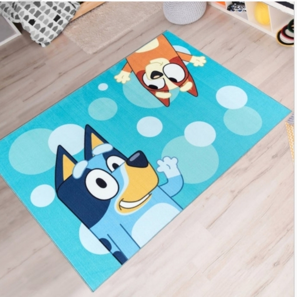 4' x 5' 10"/ Washable Area Rug for Bedroom Bluey Area Rug, Bubble